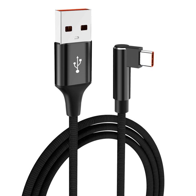 Кабель USB C 6A, угловой, Type C, 120 Вт, для быстрой зарядки, 3 м, 5 м, удлинительный кабель для телефона для Samsung Huawei Xiaomi Oppo Vivo, VR-камеры
