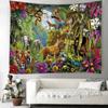 Forest Tiger Pattern Wild Animal Theme Tapestry Living Room Bedroom Decoration Background Wall Hanging Art Decor Hanging Curtain