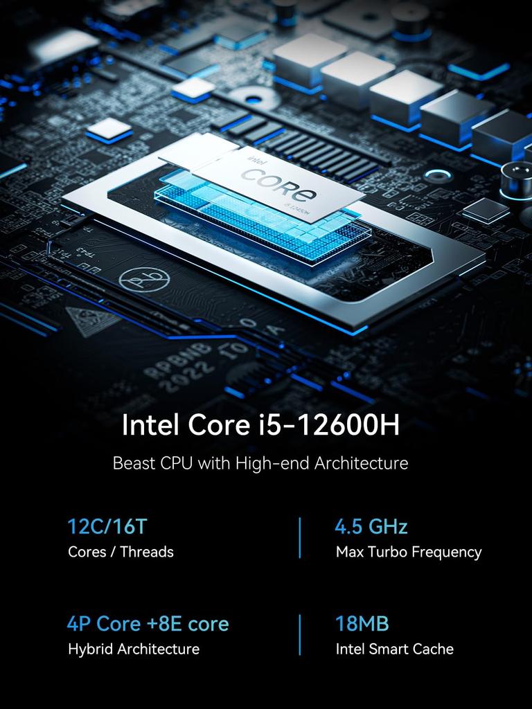 Мини-ПК MINISFORUM Venus Series NAB6Lite Intel Core 16 ГБ 512 ГБ PCIe SSD Windows 11 Pro Мини-ПК 6 Bluetooth 2x2500 Мбит/с LAN и 2 HDMI 2 порта для