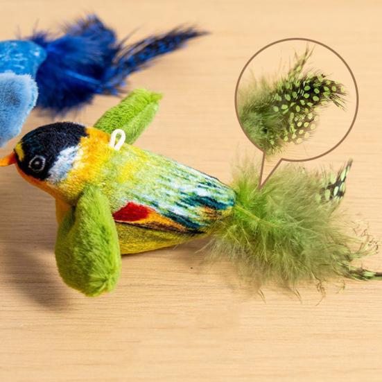 Interactive Chirping Bird Cat Toy Touch Activated Electric Bird Realistic Simulation Plush Bird Toy for Indoor Cats And Dogs