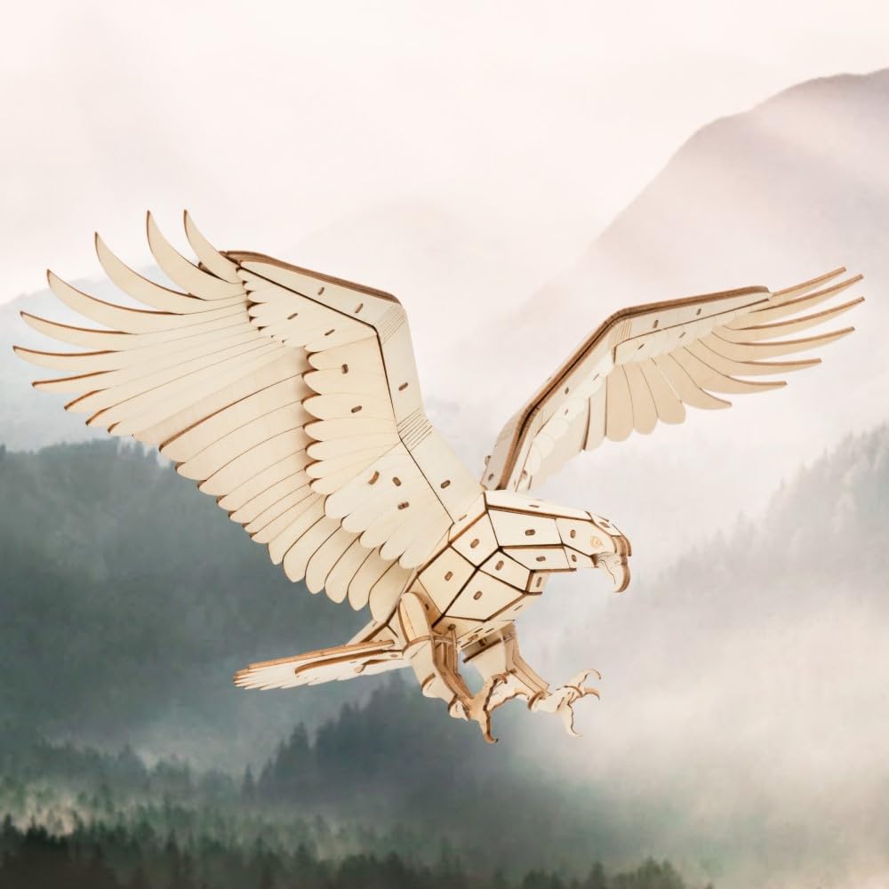 Tsukurundesu 3D Wooden Puzzle (Endangered Species Series Golden Eagle) with Japanese Instructions