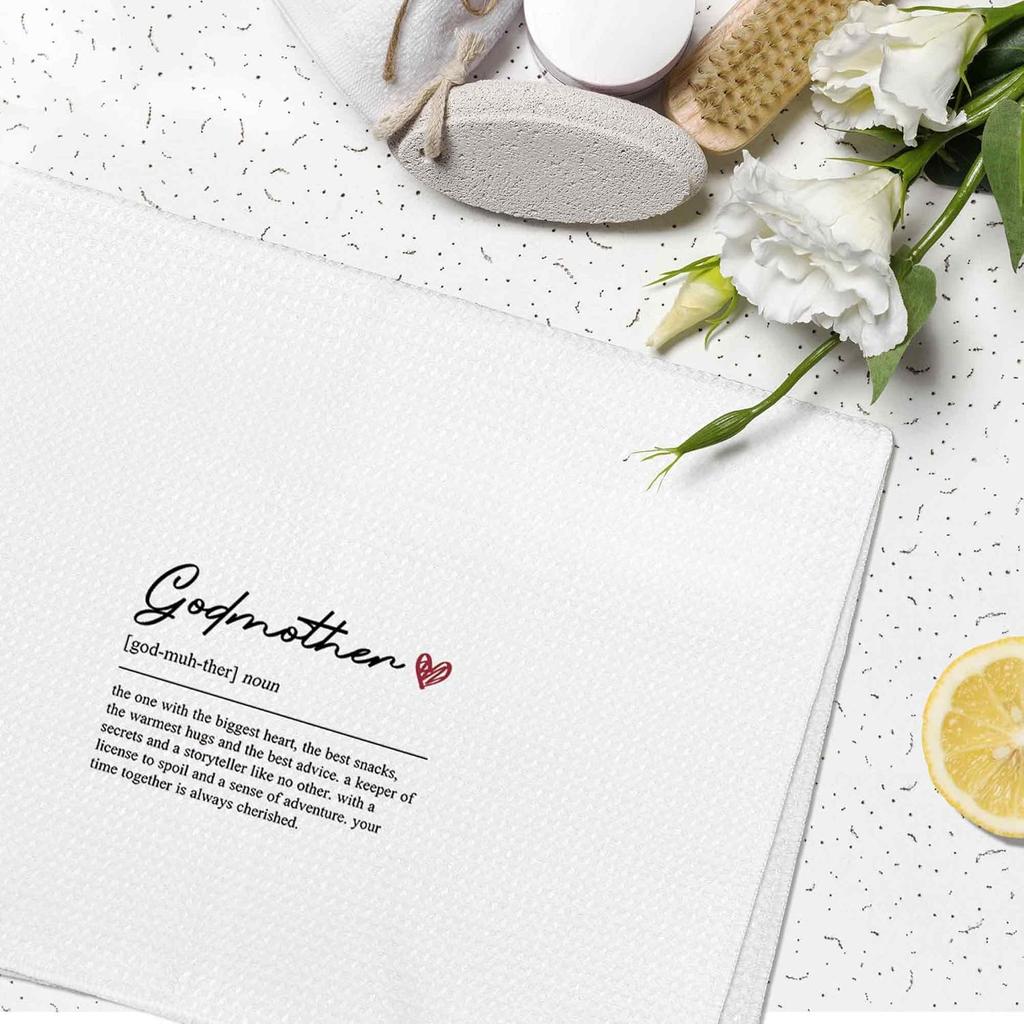 Godmother Definition Gifts Kitchen Towels Decorative 16x24, Godmother Dish Towel Cloths Dishcloths Tea Towel, Godmother Bathroom Kitchen Hand Towel