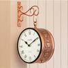Metal Double Sided Vintage Station Wall Clock for Living Room Home and Office