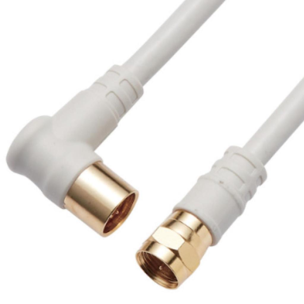 DX Antenna TV Antenna Cable 3m Secure Connection Screw Type Connection 4K 8K High Shield Low Loss Cable White F-Plug/One-touch L-Plug [2K (3224MHz)