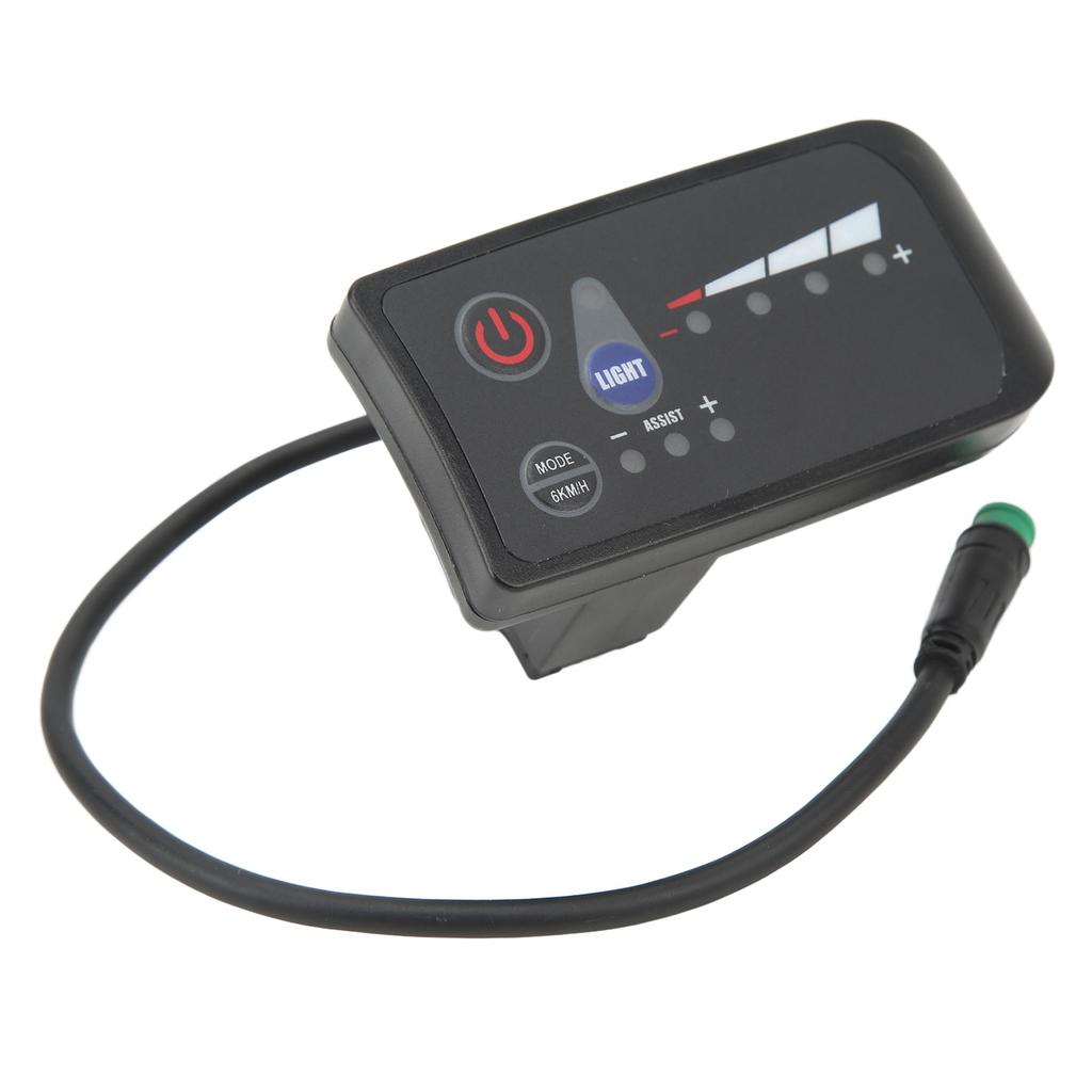 Electric Bike Power Display Meter Waterproof 5 Pin Interface ABS Housing LED Display Panel for Cycling 24V