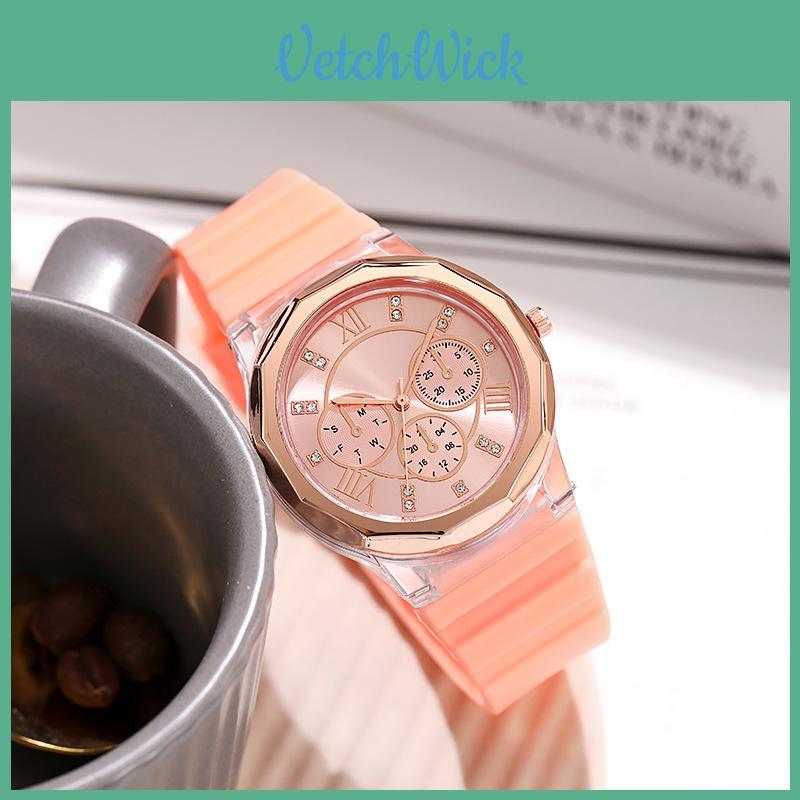 Student Style Silicone Watch For Women Ladies Casual Quartz With Sapphire Glass Dial