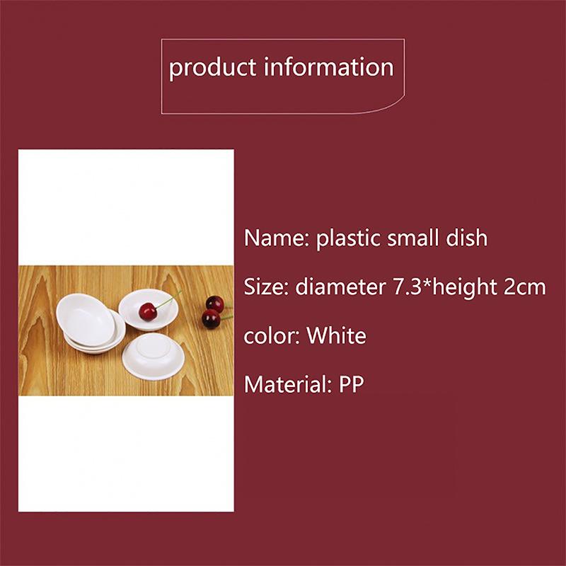 10Pcs White Seasoning Sauce Dishes Butter Mustard Sushi Vinegar Soy Plastic Plate Bowl Kitchen Saucer For Restaurant Home Buffet