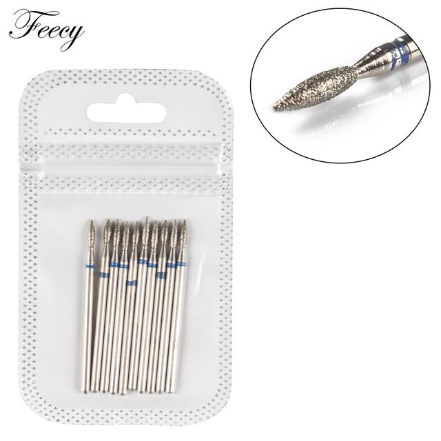 Фрезы для маникюра, 10 шт., Алмазные сверла для ногтей, станочные фрезы для снятия гель-лака, пилка для ногтей, буфер для педикюра