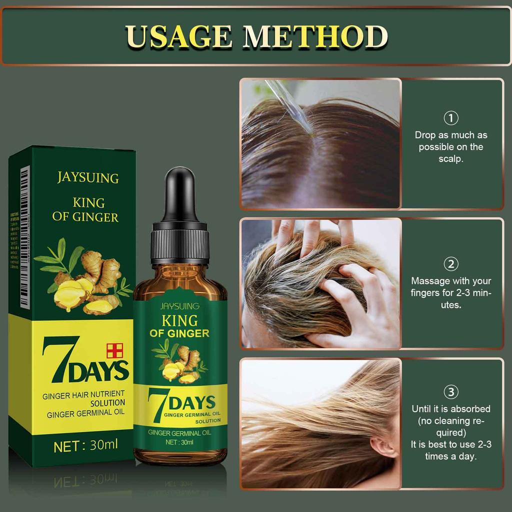 Ginger Hair Growth Oil Scalp Nourishing Treatment for Dry Damaged Hair, Anti-Breakage, Smooth Frizz
