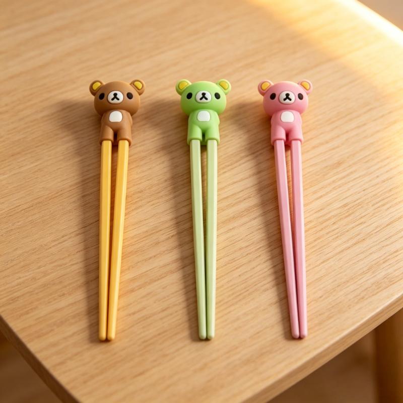 1pc Cute Bear Kids Training Chopsticks Toddler Learning Training Chopsticks Helper Aids Sushi Chopsticks for Children