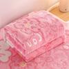 Four Season Blanket Winter Thick Coral Fleece Bed Sheet with Fleece for Warmth Snowflakes for Summer Nap Cover Blanket