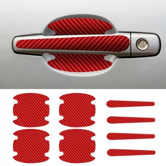 8x Red Car Door Handle Bowl Decal Anti Scratch Sticker Protector Cover Protector