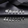 Jstyle 6/7/12 Pairs Hypoallergenic Flat Back Earrings for Women Men, Silver & 14K Gold Stainless Steel Studs, Cubic Zirconia, Birthstone, Surgical