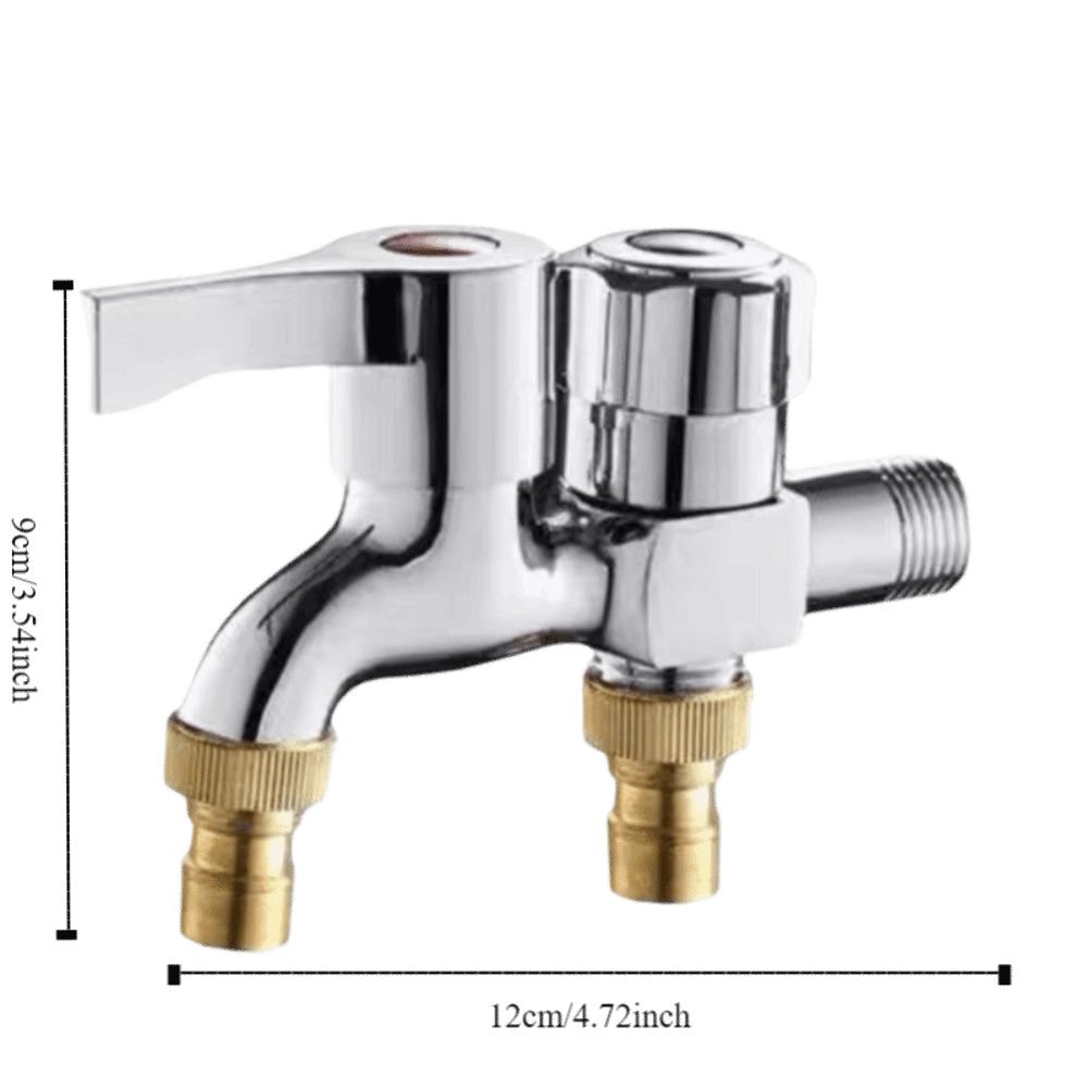 Copper Core Washing Machine Faucet Single-coupled Thickened Water Splitter Faucet Stainless Steel Triple Outlet Adapter Bathroom