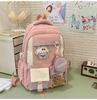 Blocked Fashion Color Letter Pattern Backpack With Compartment Transparent