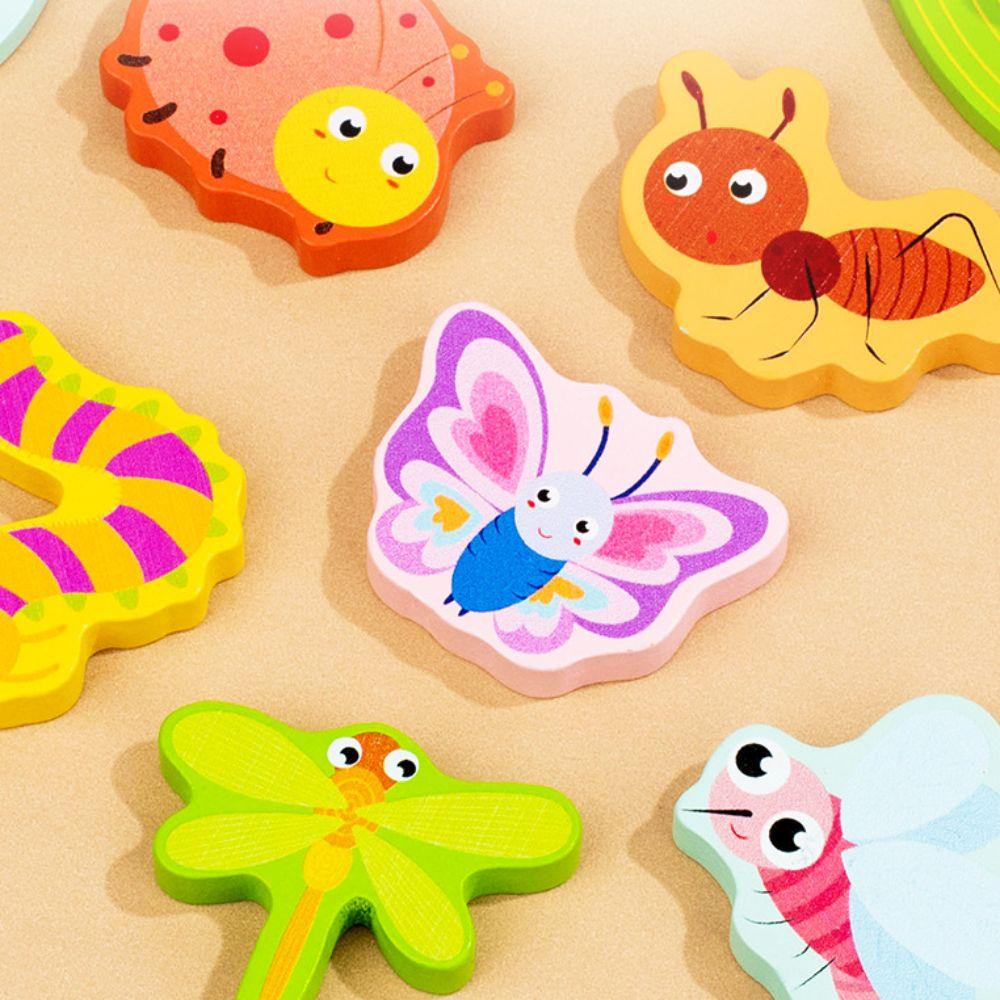 Wooden Peg Animal Domino Puzzle Toy Educational Toddler Puzzles  Children Gifts