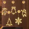 LED Christmas Decorative Lights - Snowman, Tree, Bells & Star Window Suction Cup Lights