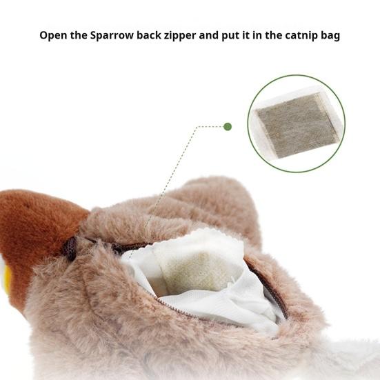 Игрушка для кошек «хлопающая птица» Интерактивная щебечущая хлопающая крыльями плюшевая птица с кошачьей мятой, перезаряжаемая через USB, активируемая с помощью прикосновения, имитация игрушки для кошек «птица»