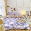 Удобная простыня цвета макарон, комплект из четырех предметов, комплект из трех предметов, постельное белье, одеяло для спальни, покрывало из хлопка в клетку