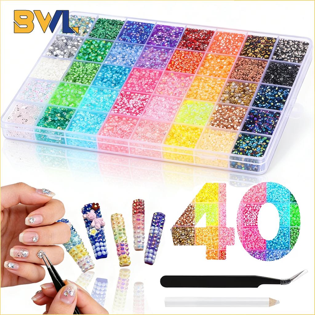 40 Цветов Плоские Стразы-Камни из Смолы для Маникюра DIY Одежды Обуви Поделок Алмазные Декоративные Аксессуары