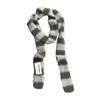 Women Long Scarf Retro Style Striped Color Block Thickened Imitation Mink Fur Warm Thin Scarf Fashion Accessory