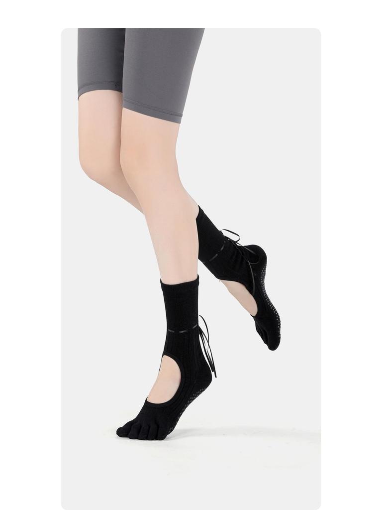 MEIKAN Женские нескользящие носки до середины икры с лентой на пальцах для йоги