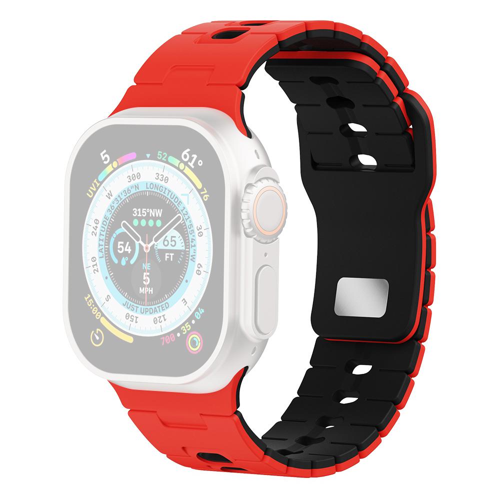 Watch Band for Apple Watch Series 10 Ultra 9 8 7 SE 6 5 4 3 2 1 46mm 49mm 45mm 44mm 42mm Dual Color Silicone Strap