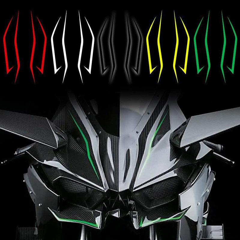 4pcs Motorcycle Reflective Decoration Stripe Headlight Warning Sticker Motorbike Accessories for Kawasaki Ninja NINJA400 H2 H2SX