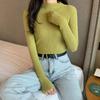 Women Spring Autumn Winter Half Turtleneck Pullovers Sweaters Jumper Primer Shirt Long Sleeve Short Slim-fit Tight Chic Solid One Size