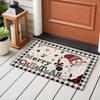 Счастливого Рождества Коврик для входной двери в помещении Гном Рождественская елка Снежинка Красно-черная клетка Коврик для входной двери Нескользящий Моющийся Коврик для прихожей