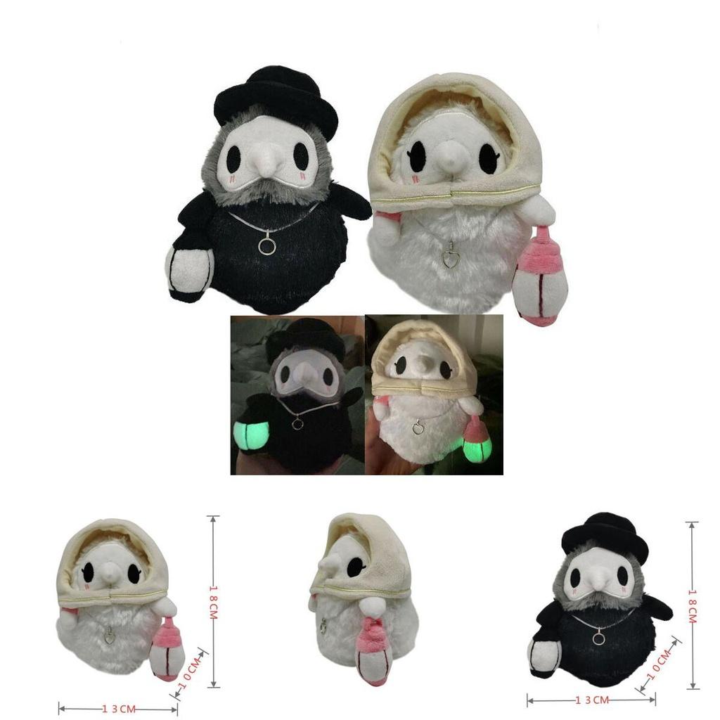 Светящаяся плюшевая игрушка в виде пары Чумного доктора и медсестры, милый и уникальный подарок