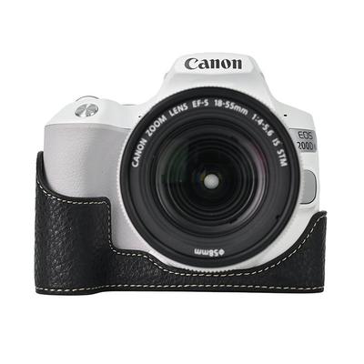 Получехол для камеры из ПУ-кожи с текстурой личи для Canon EOS 200D 200DII, с магнитной крышкой и нижним отверстием