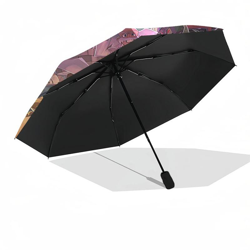 1pc Mega Man Automatic Opening Folding Outdoor Umbrella - 8 Bone Iron Frame, Suitable for Fans, Travel, Daily Use, Gift for Occasions.L013