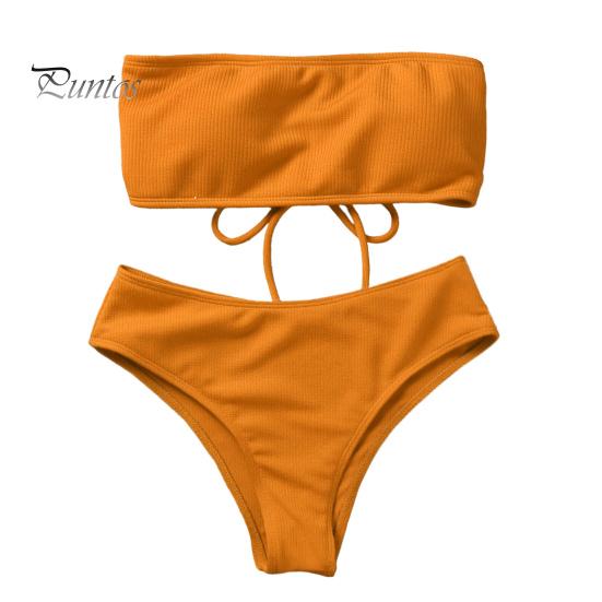 1 комплект, стильный эластичный комплект бикини без рукавов, бикини с разрезом, летний пляжный купальный костюм, женская одежда