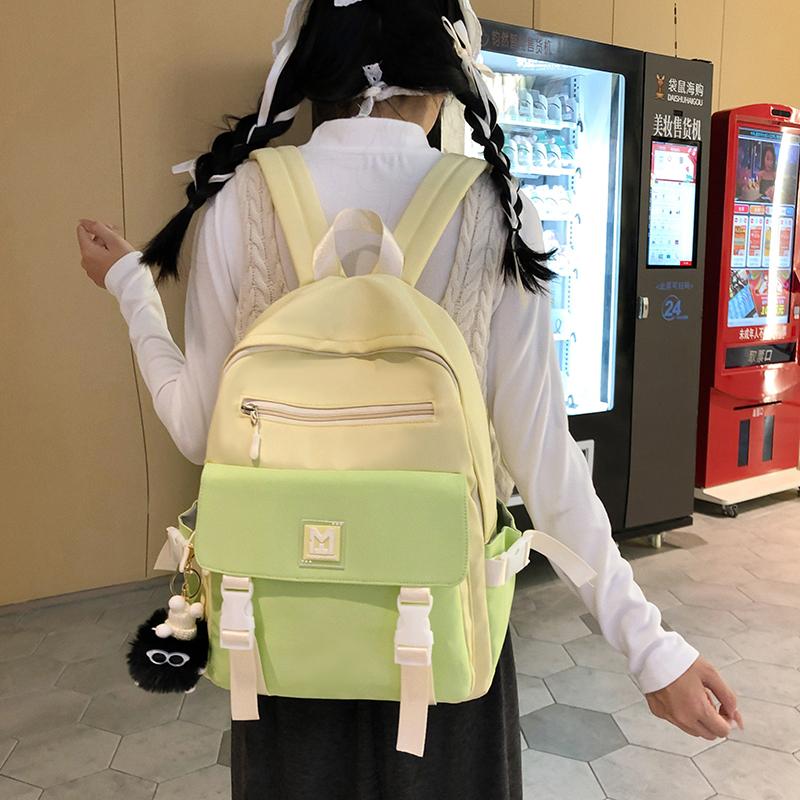 Большая вместимость, легкий школьный рюкзак для средней школы, женский, контрастный цвет