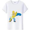 Casual Unisex Cartoon Simpson Harajuku T-shirt Summer Blouses White Tees Tops Short Sleeve Blouses 90S Tshirt