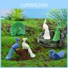 Realistic Cartoon Peacock Resin Figurine For Miniature Garden Decor Unique Creative Accessories Decorative Craft Pieces