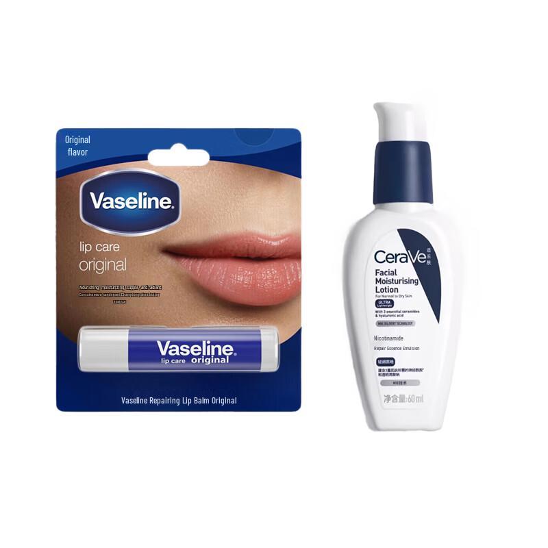 Набор: Бальзам для губ Vaseline и Лосьон CeraVe