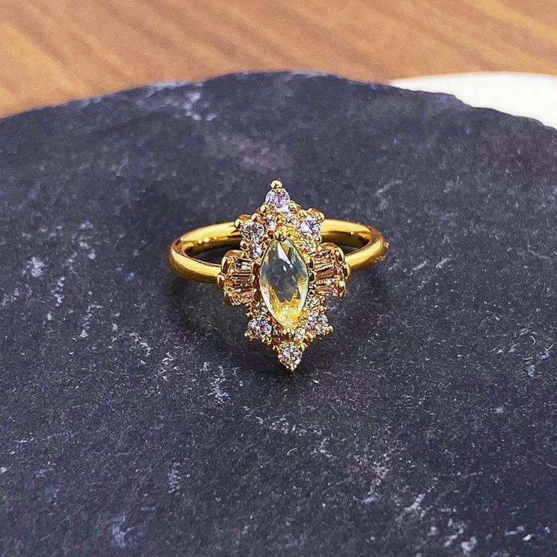 Синее эмалевое кольцо с цветком-каплей масла, бантом и звездой, женское нишевое кольцо высокого класса, легкая роскошь