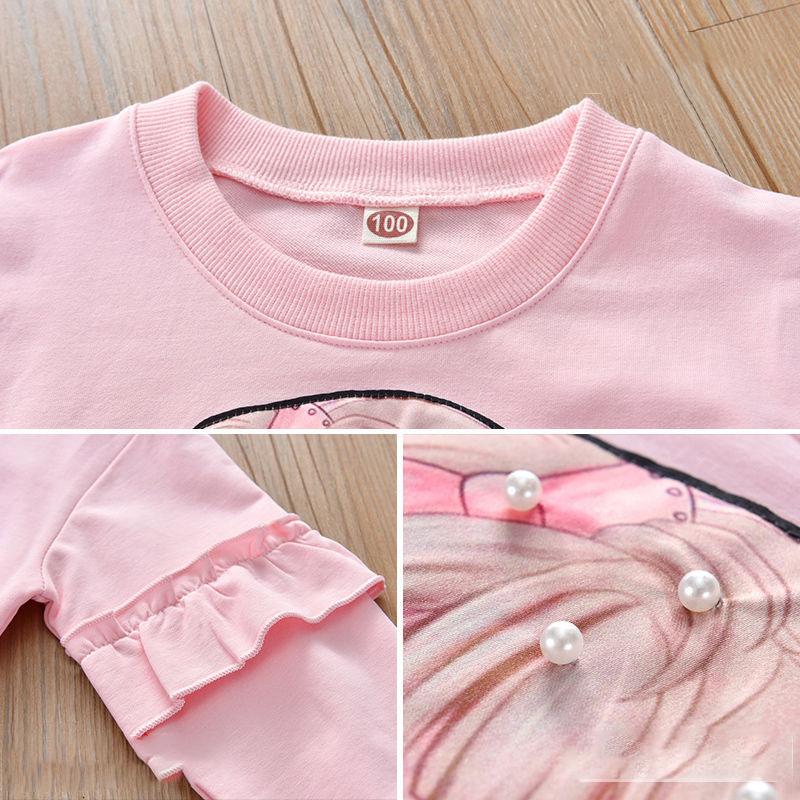 Spring Autumn Girls Long Sleeve Shirt 2022 New Children's Cotton T-shirt O-neck Sweater Tops