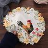 Easter Party decor Satin Fabric Home Decoration Embroidery Craft Placemat Doily Coaster Cup Pad
