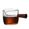150ml Heat-resistant Glass Coffee Measuring Cup Double Mouth Glass Milk Jug With Wooden Handle Glass Scale Measure Mugs