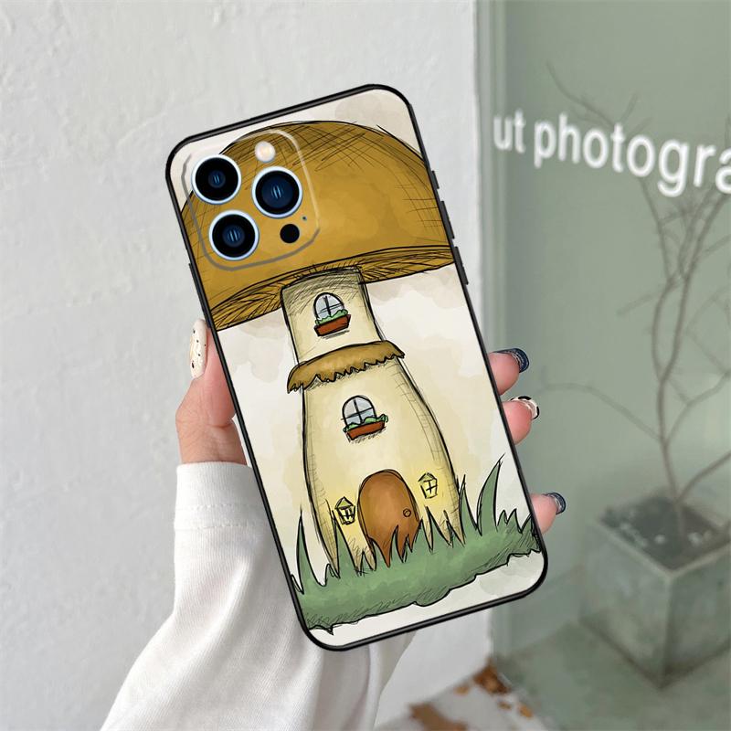 Чехол «Грибной Лес» для iPhone 16 15 11 12 13 14 Pro Max Plus XS X XR 12 13 Mini Задняя крышка