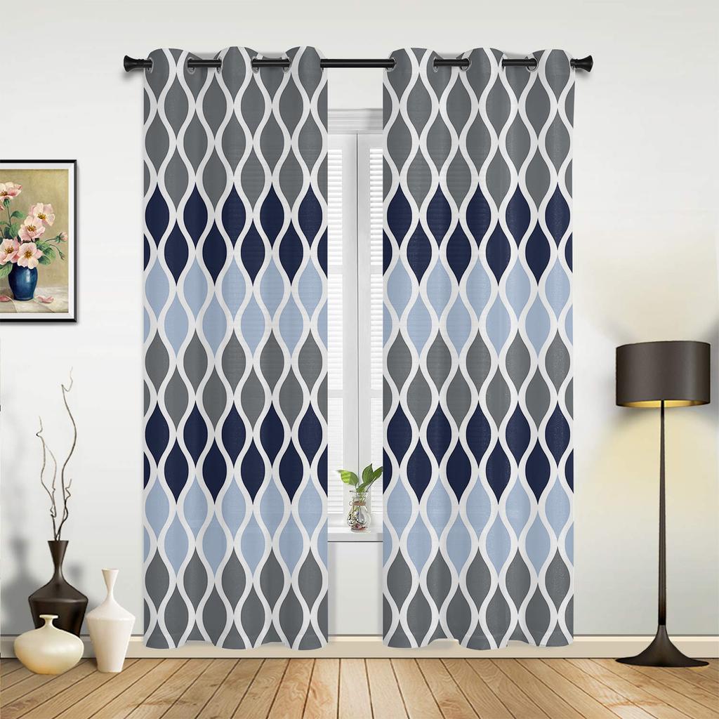 Бирюзовый цвет Марокко Геометрические шторы для спальни Гостиная Шторы Кухня Детская комната Оконные шторы Современный домашний декор