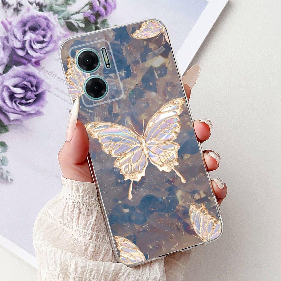 Clear For Redmi 10 5G 2022 Case Cover Luxury Butterfly Love Fashion Flowers Cool Lion Painted Casing 22041219G 22041219NY