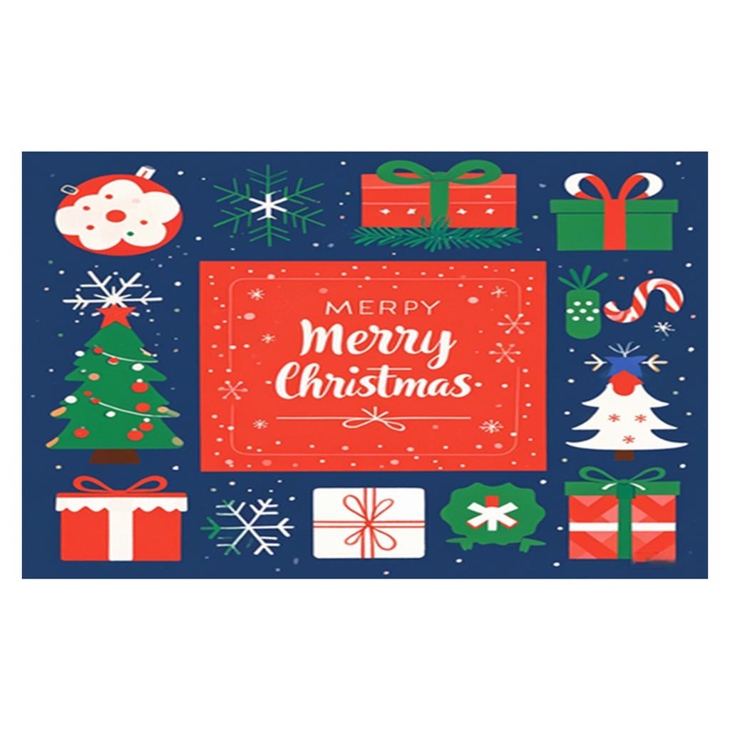 Christmas Style Carpet Soft and Living Room Doormat Santa Claus Dining Room Foyer Room Bedroom Santa Claus Floor Mat Decoration