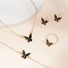 5Pcs Butterfly Pendants Necklace Earrings Ring Bracelet Sets For Women Jewelry Set Bridal Wedding Jewelry Gift