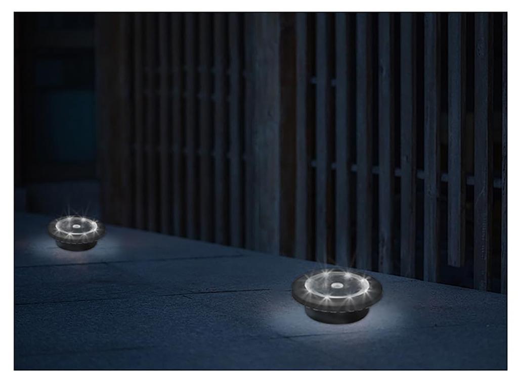 LITNOFAY Solar Light Outdoor Solar Garden Light Underground Light Small IP44 Waterproof 8 LED Garden Light Solar 8 LED Street Light Indirect Lighting