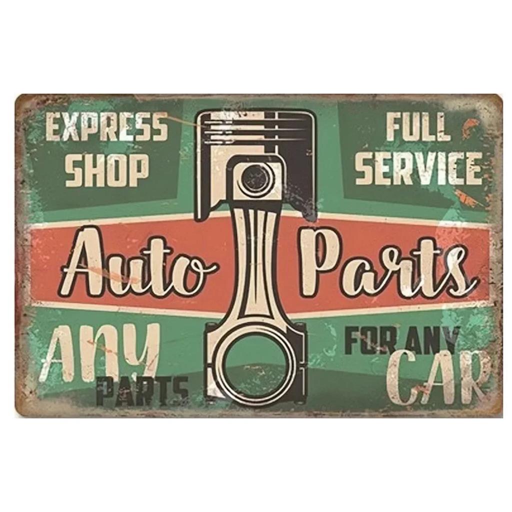 Auto Parts Garage Plaque Metal Tin Signs Wall Decoration Vintage Posters Iron Painting for Man Cave Home Cafe Garden Club Bar