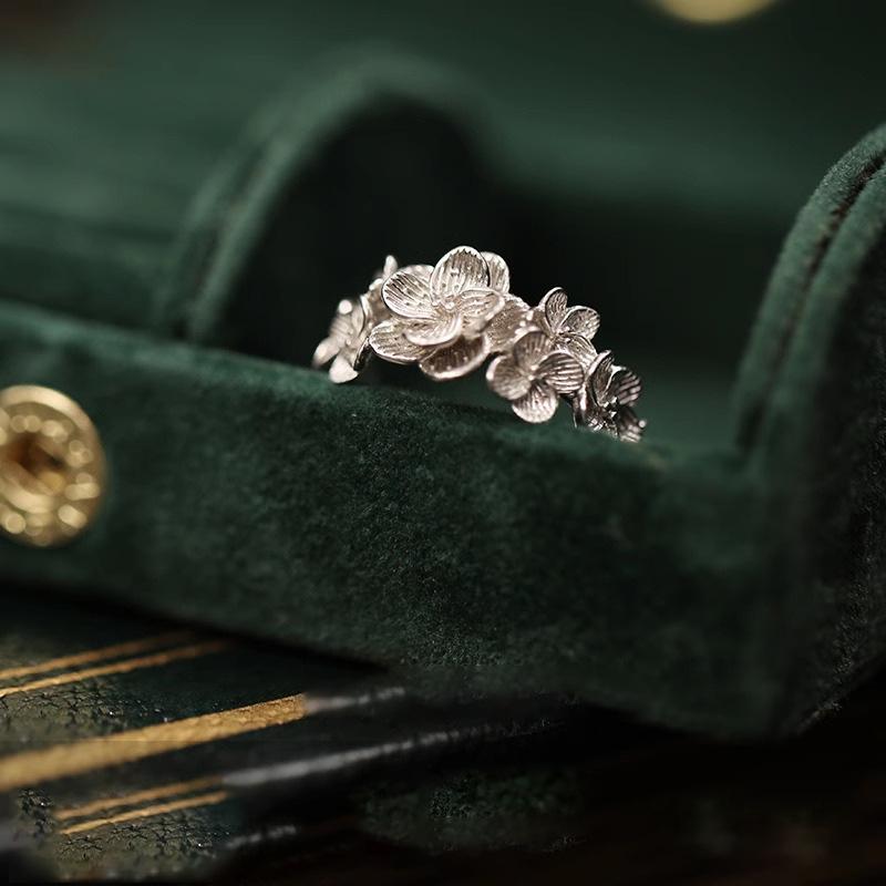 925 Silver Rose Flower Ring For Women Unique Ins Fashion Light Luxury Personalized Gift